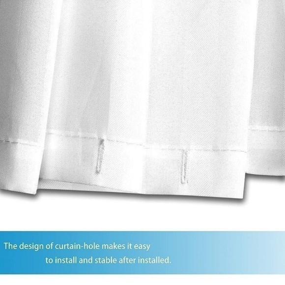 Mildew Resistant White Shower Curtains - Picture 6 of 8